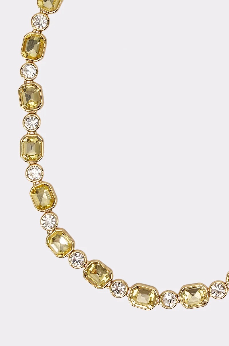 Lux Gold金色黃水寶石水鑽項鍊