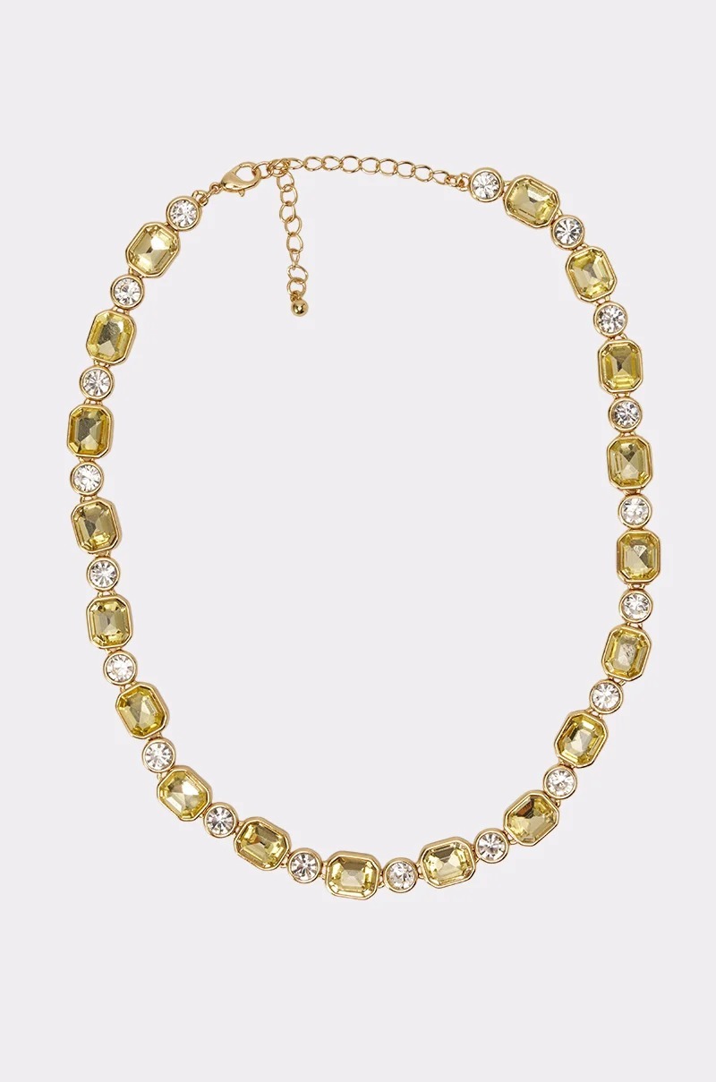 Lux Gold金色黃水寶石水鑽項鍊