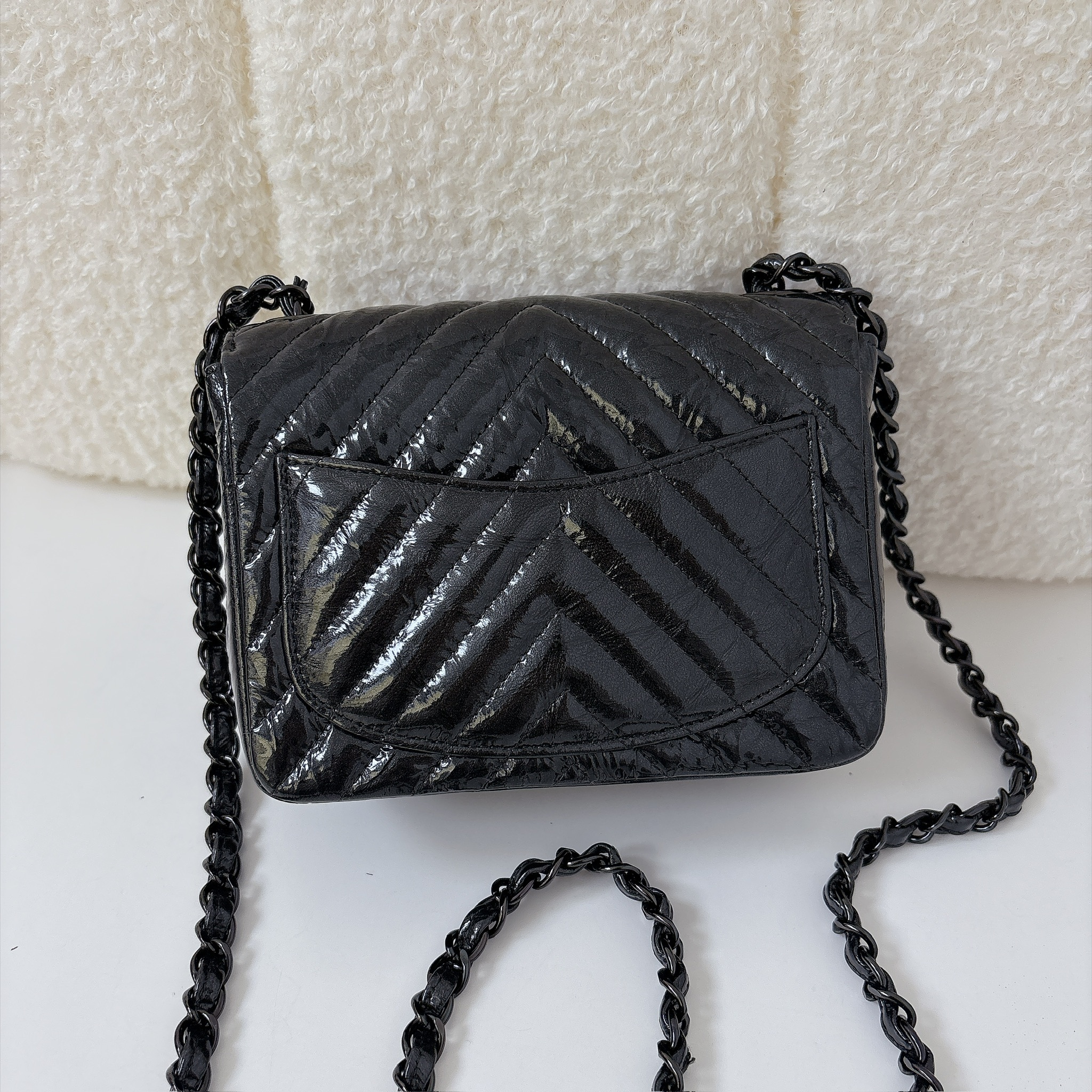 Chanel Mini Rectangular Flap Bag - So Black / BHW