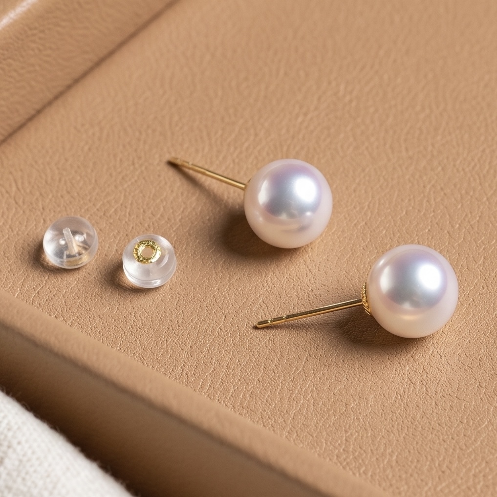 18K Gold Japanese Akoya Pearl Earrings - Q1-Q2 quality