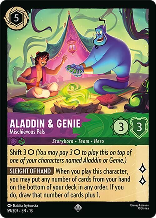 Attack of the Vine! - 59/207 Aladdin & Genie - Mischievous Pals SR
