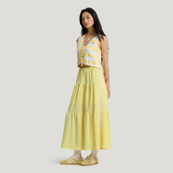 Adidas 愛迪達 Resort Skirt L KX0729 女 長裙 休閒長裙 渡假風 檸檬黃