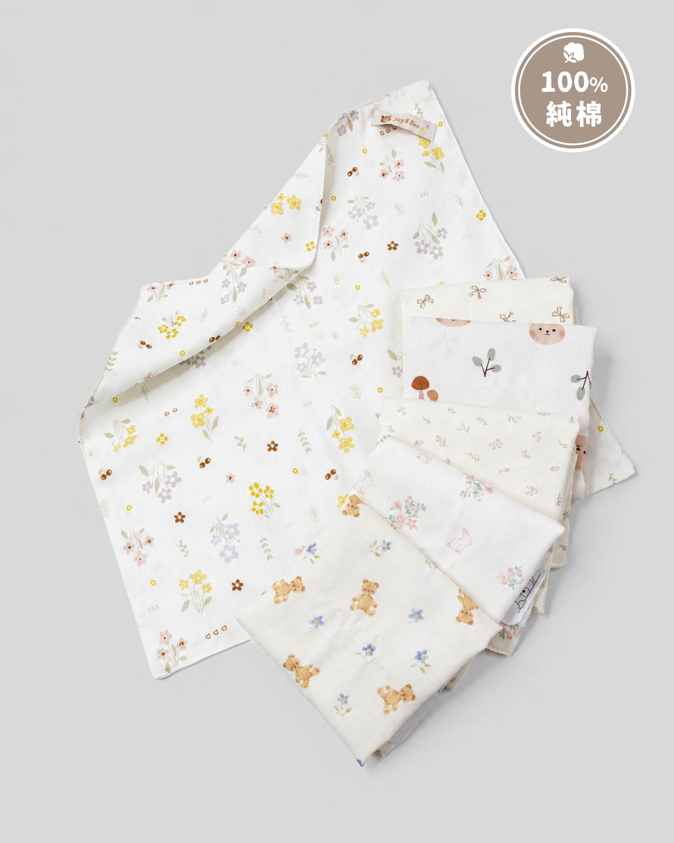 MIT春日雙面純棉手帕(六入一組) (JB0583)