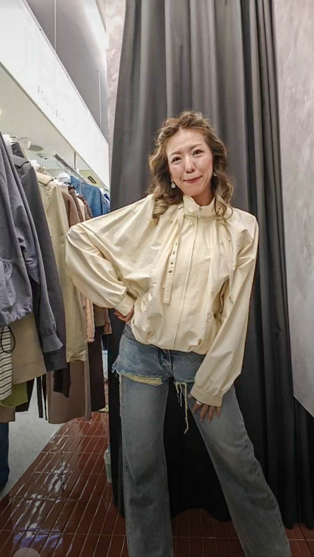 💍K3135  ▶️立領抽繩外套 👉B:140cm L:57m