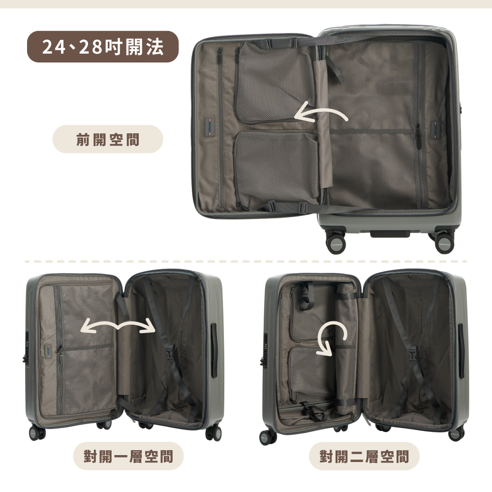 VERAGE】20吋菁英奢華系列前中開登機箱/行李箱(4色可選)