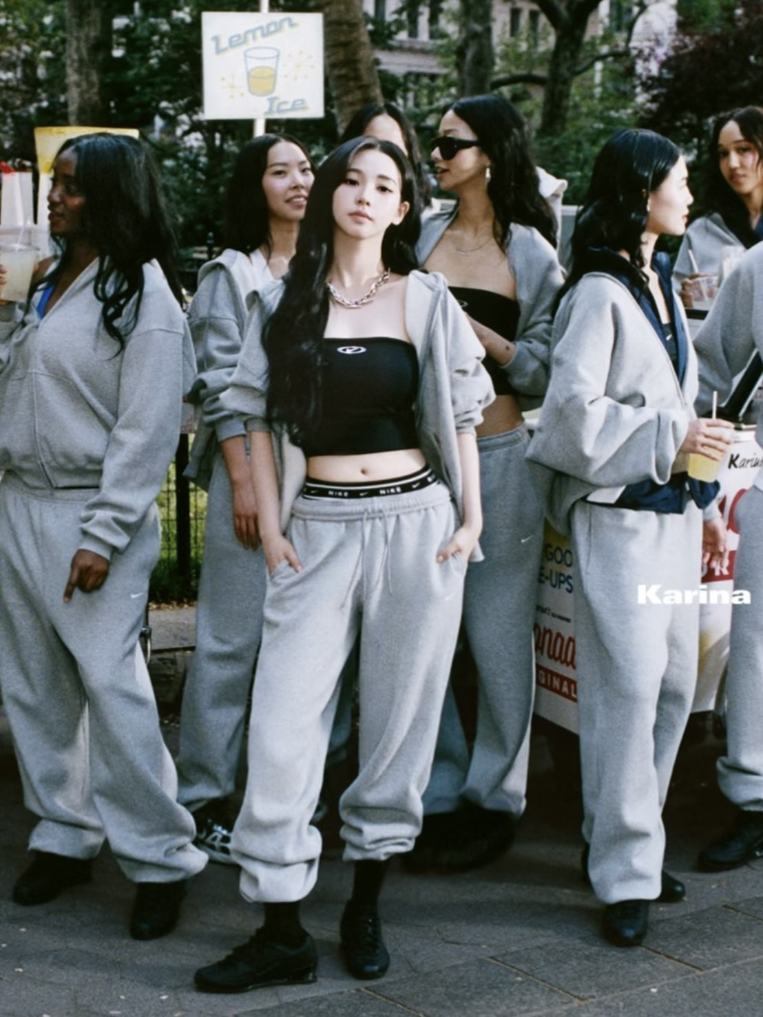 （預購）卡寶同款✨Nike Studio Fleece Medium Weight 女款 高腰寬版束口棉褲