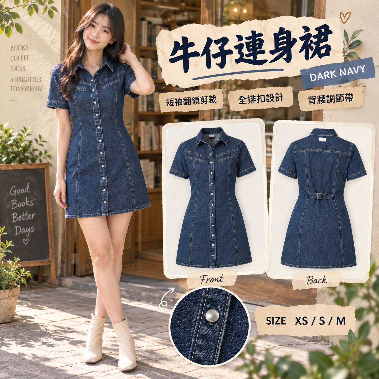 【預購】LEVIS N091151 女裝牛仔連身裙 (深藍色)