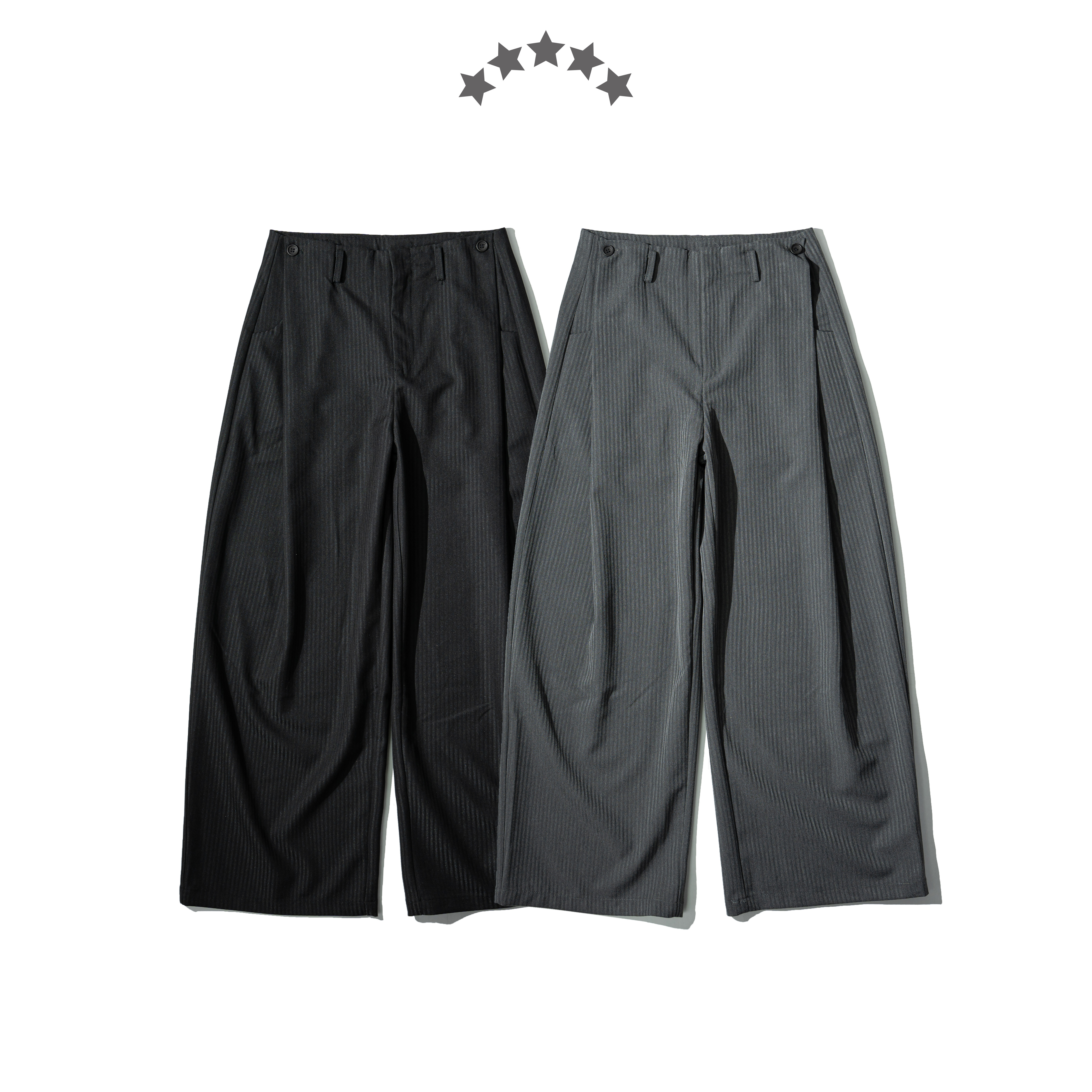 Pinstripes Pleated Wide Leg Pants 細紋條坑 褶線 寬版西裝褲 [O-A150]