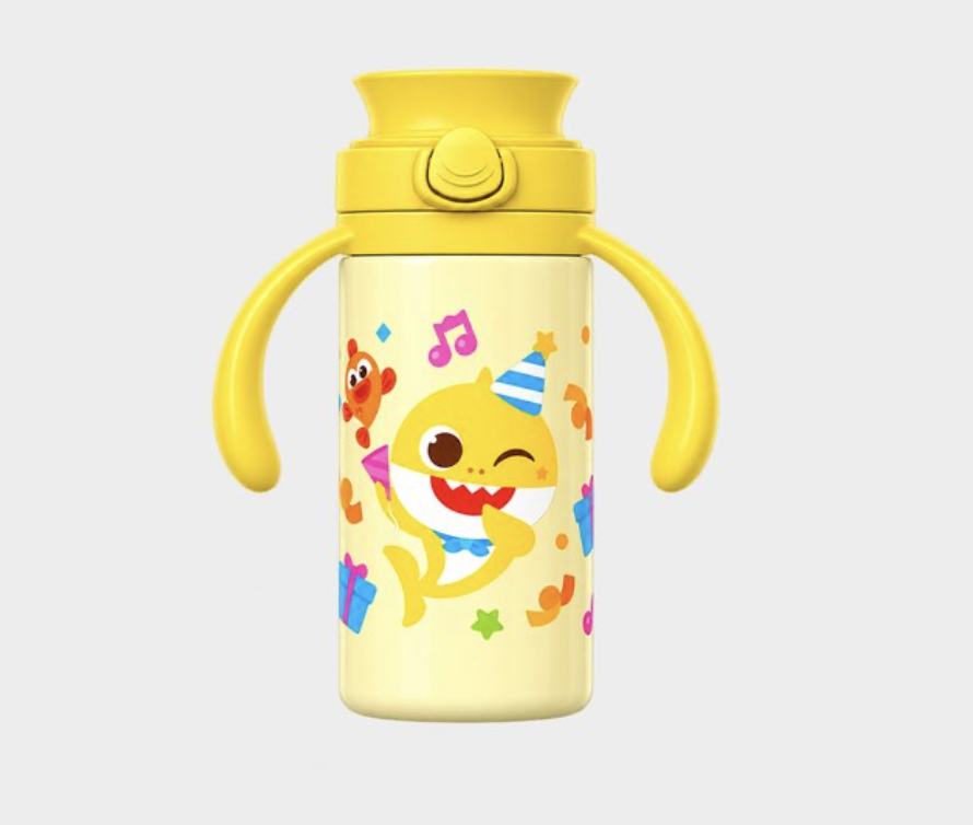 Baby Shark 不鏽鋼自主飲水杯 280ml-黃色