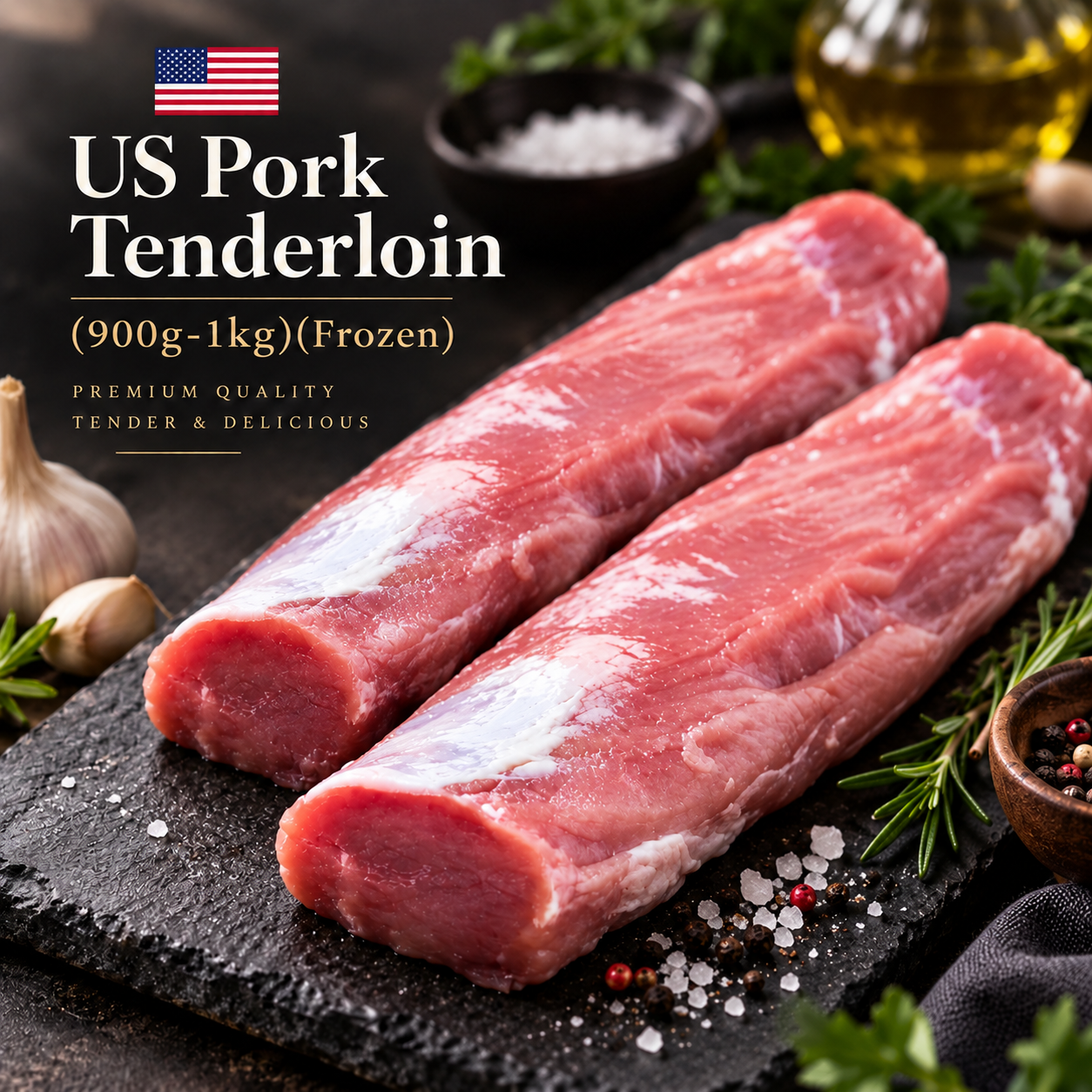 US Pork Tenderloin (900g-1kg)(Frozen)