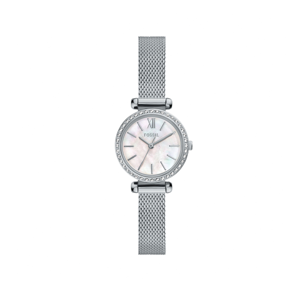 Tillie Mini 鑲鑽細緻珍珠母貝女錶 銀色不鏽鋼米蘭錶帶 26 MM BQW3896
