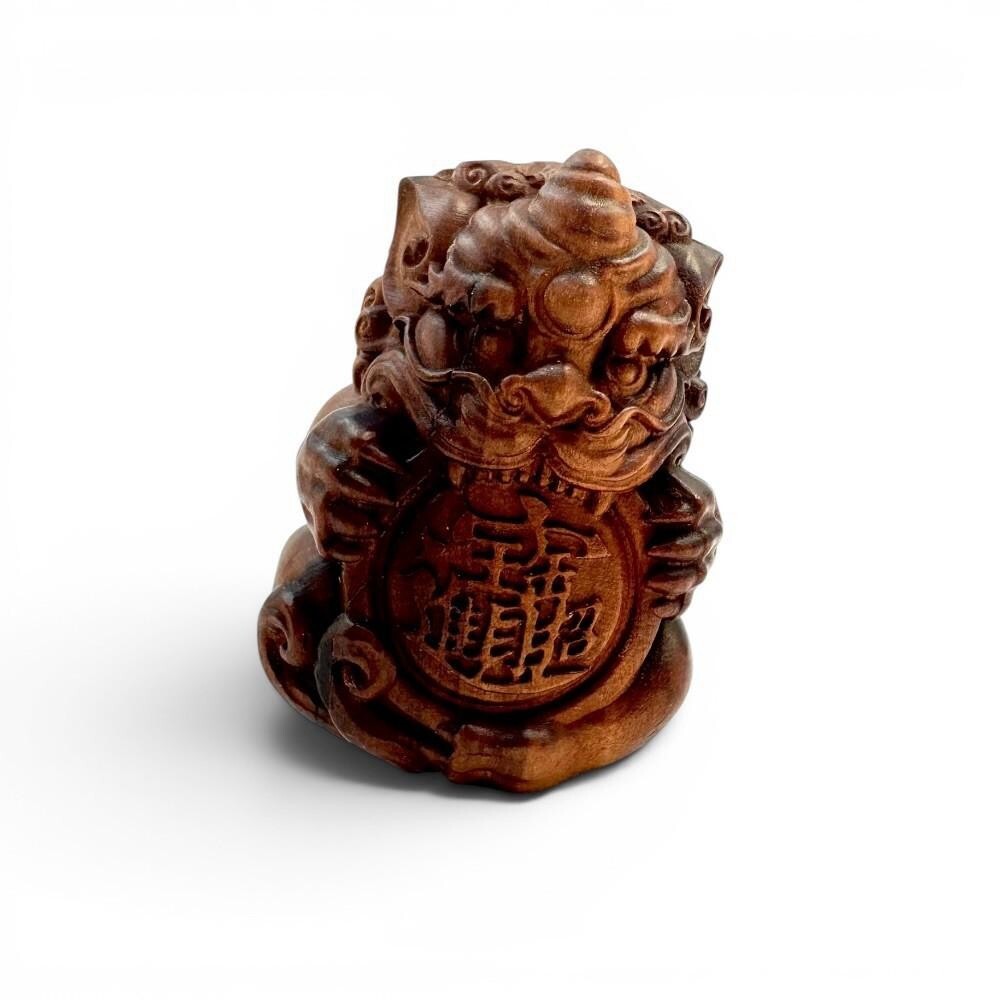 【二馬】天然雷劈木吞金獸擺件