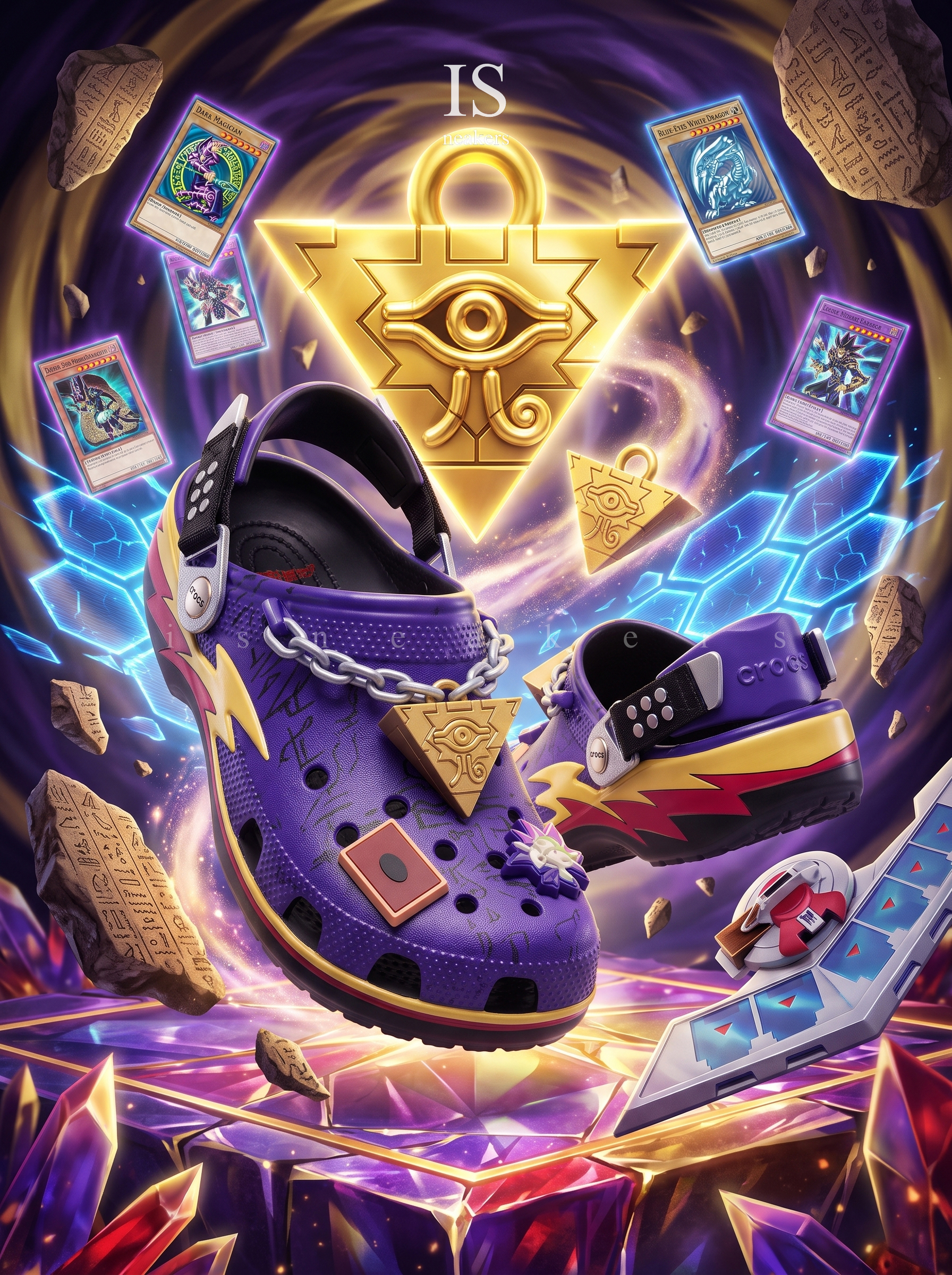 iSNEAKERS｜遊戲王 x Crocs Classic Clog "Purple" 紫色 夜見 213589-90H