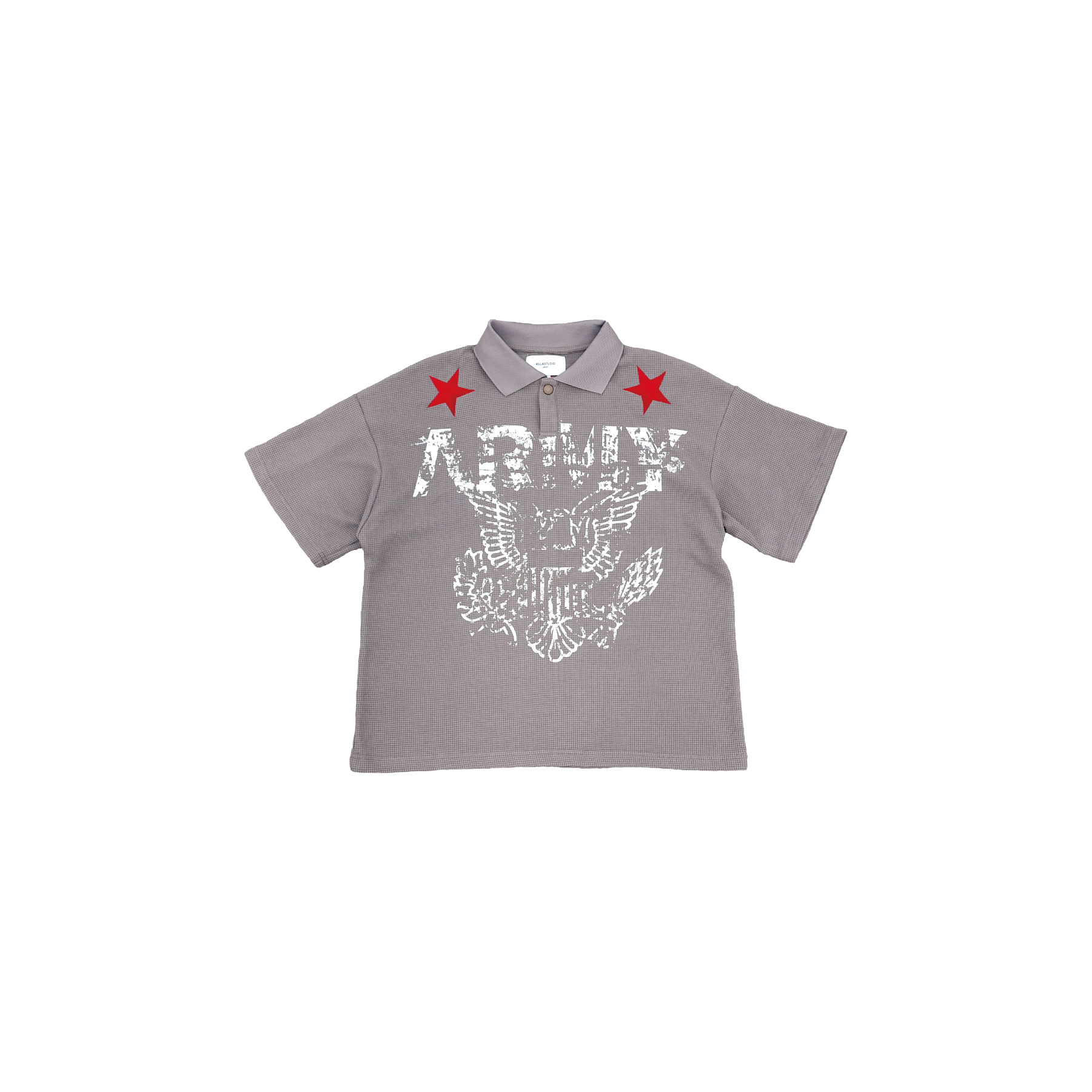 Fashion Killia ARMY WAFFLE POLO SHIRT 仿舊 華夫格 POLO衫