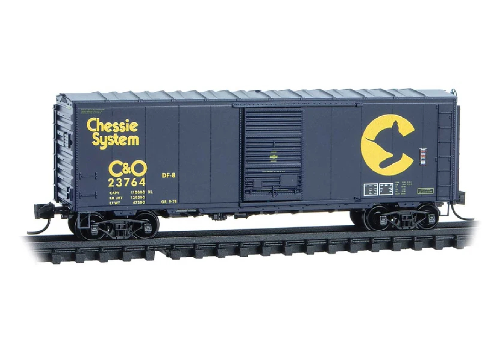 Walthers 307300310 N scale 40' Single-Door Boxcar No Roofwalk Chessie System C&O #23764