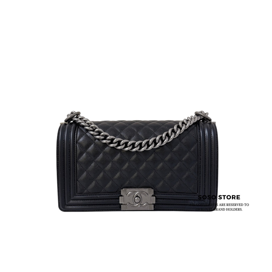 Chanel Boy Handbag - Black / SHW