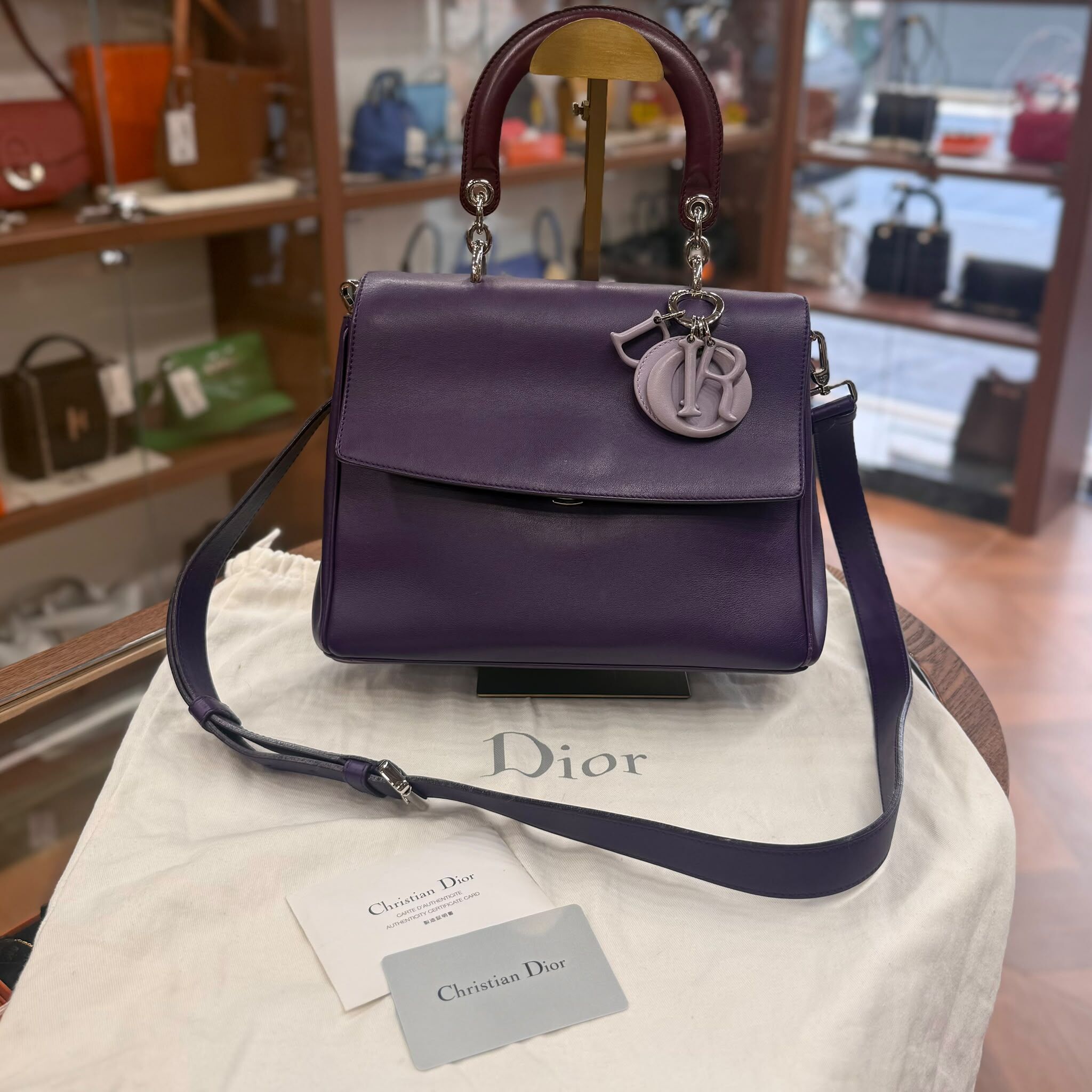 85%NEW USED DIOR  BEDIOR 紫色羊皮 手提/斜背包 #迪奧