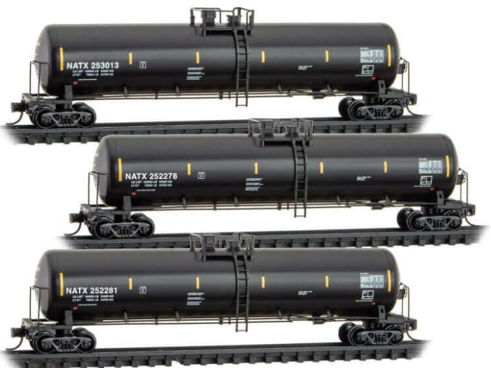 Microtrains N scale 98300222 (N) GE Rail Service Tank Car NATX 3-Pack [#253013, 252278, 252281] (3-Car Set)