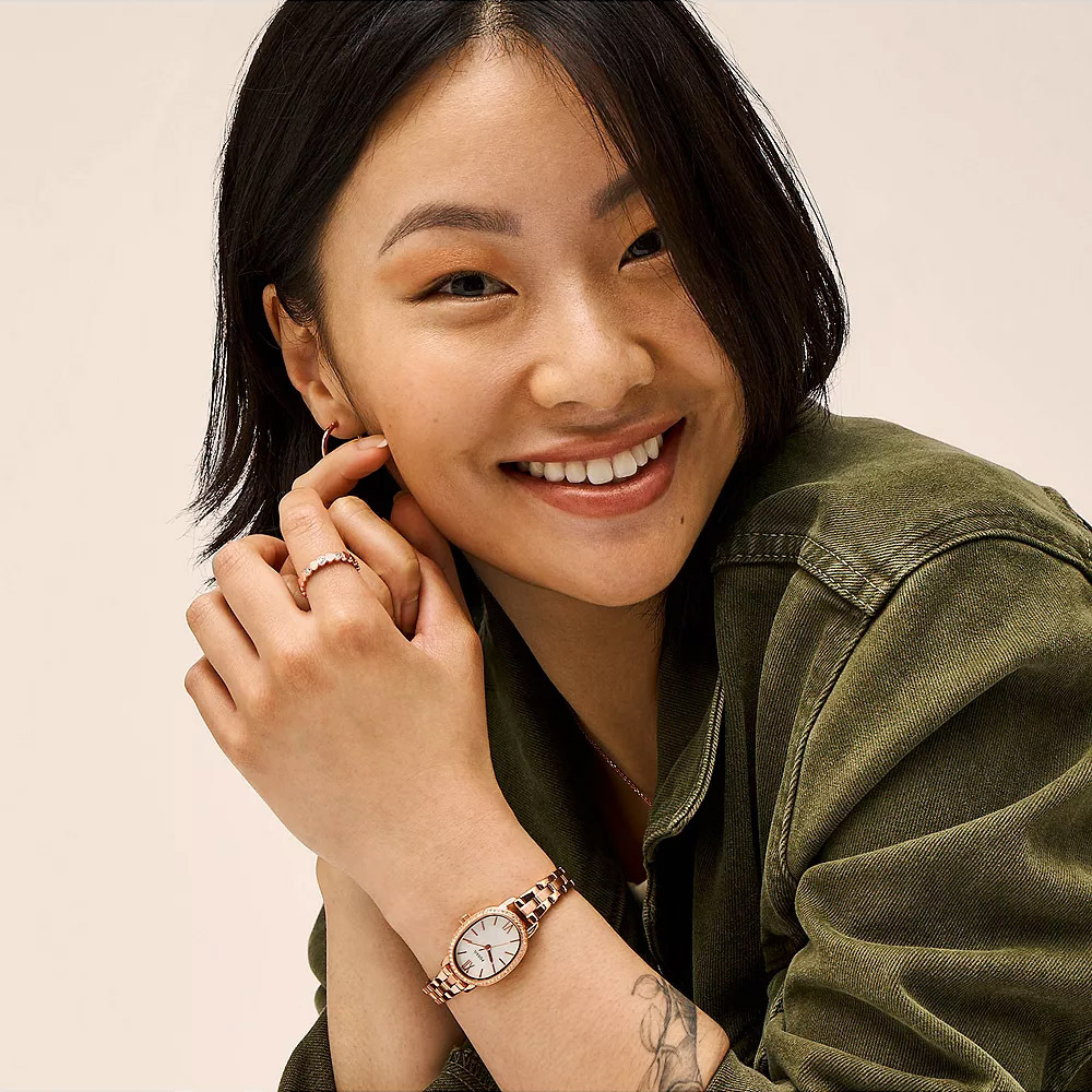 Penny 雅爵經典珍珠母貝女錶 玫瑰金不鏽鋼錶帶 23 MM BQW3977
