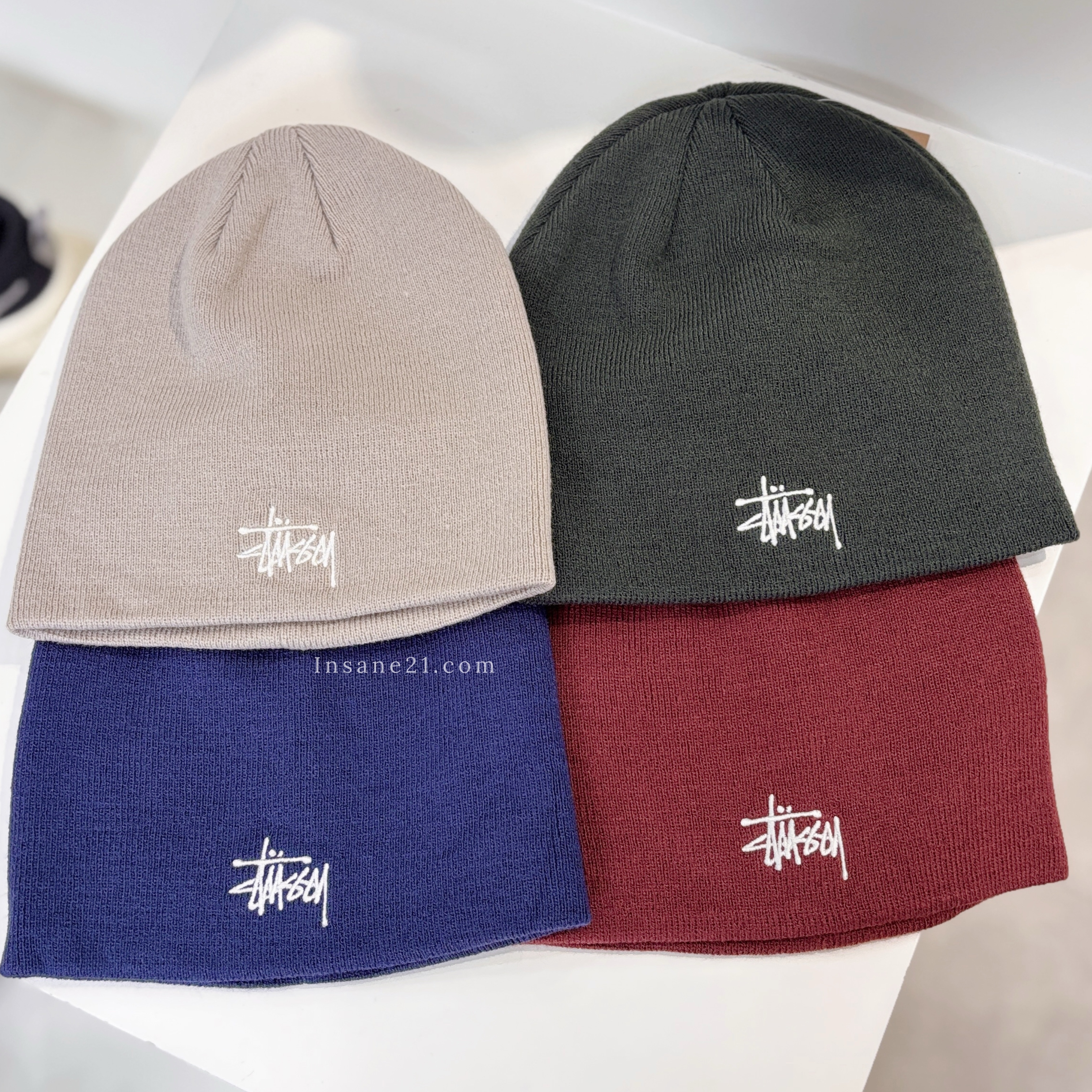STUSSY BASIC SKULLCAP 刺繡小LOGO 毛帽 冷帽 針織帽