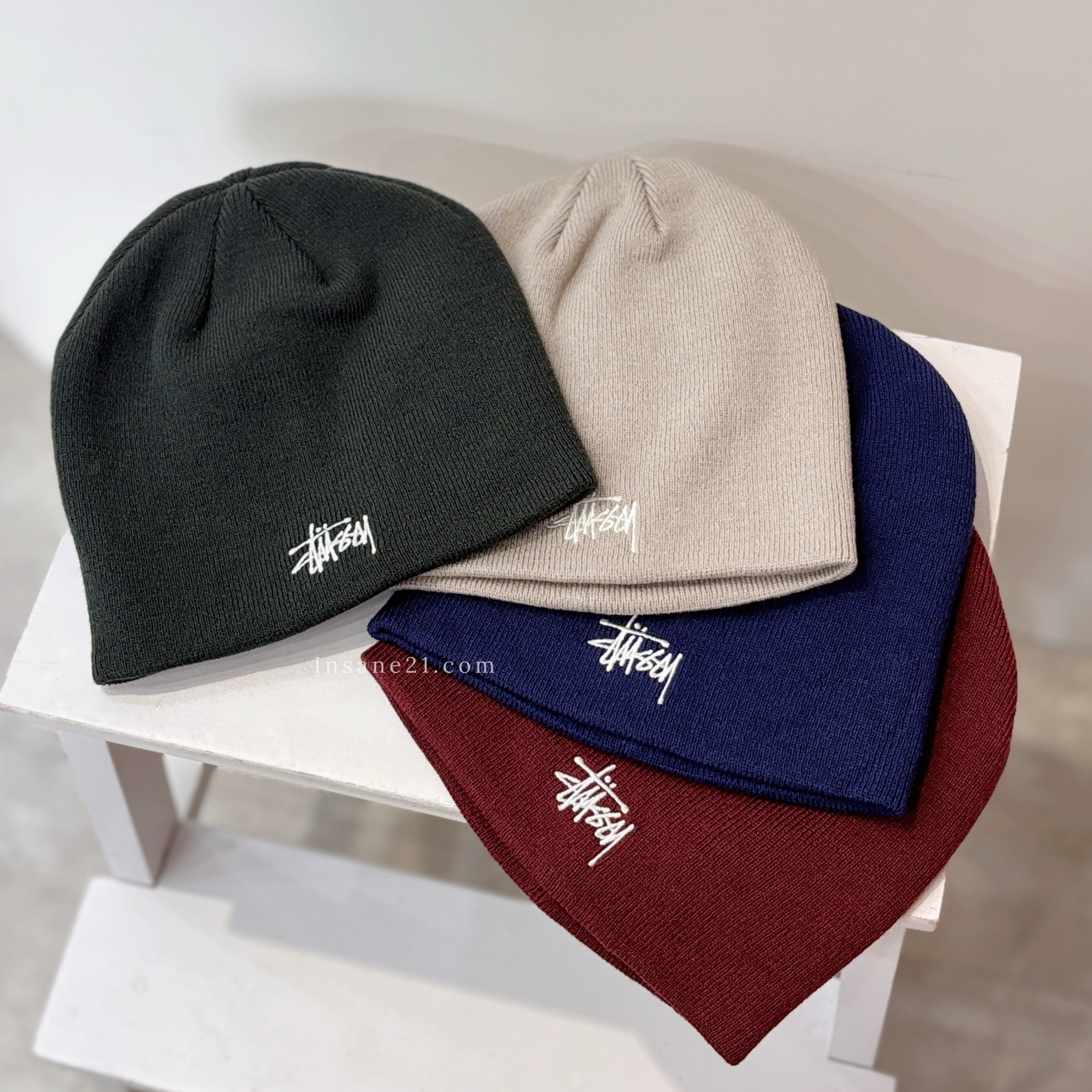 STUSSY BASIC SKULLCAP 刺繡小LOGO 毛帽 冷帽 針織帽