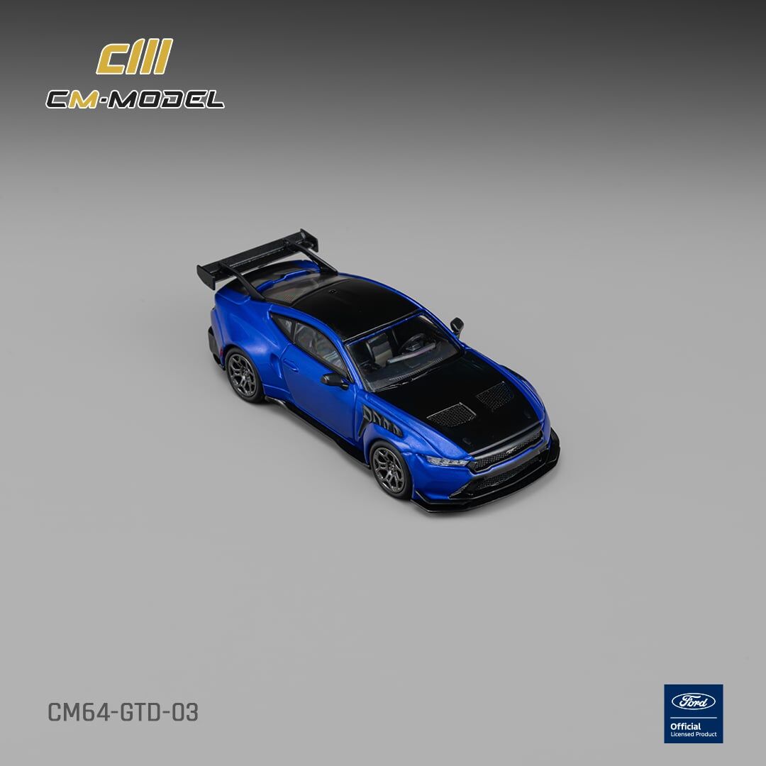 預訂 :1/64 CM Model Ford Mustang GTD Lightning Blue with Vivid Black Bonnet (CM64-GTD-03)