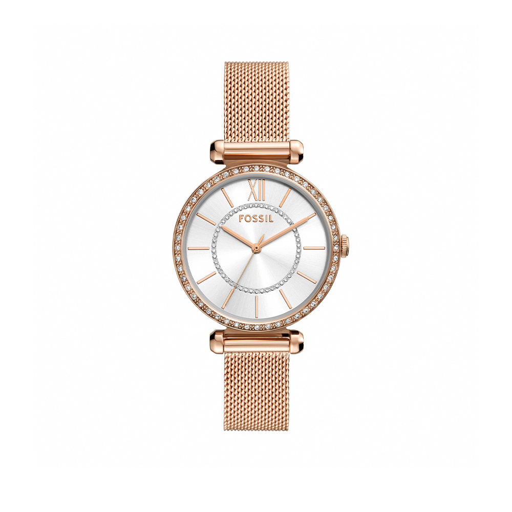 Tillie 晨曦日光環鑽極簡雙圈女錶 玫瑰金不鏽鋼米蘭錶帶 36 MM BQW3989