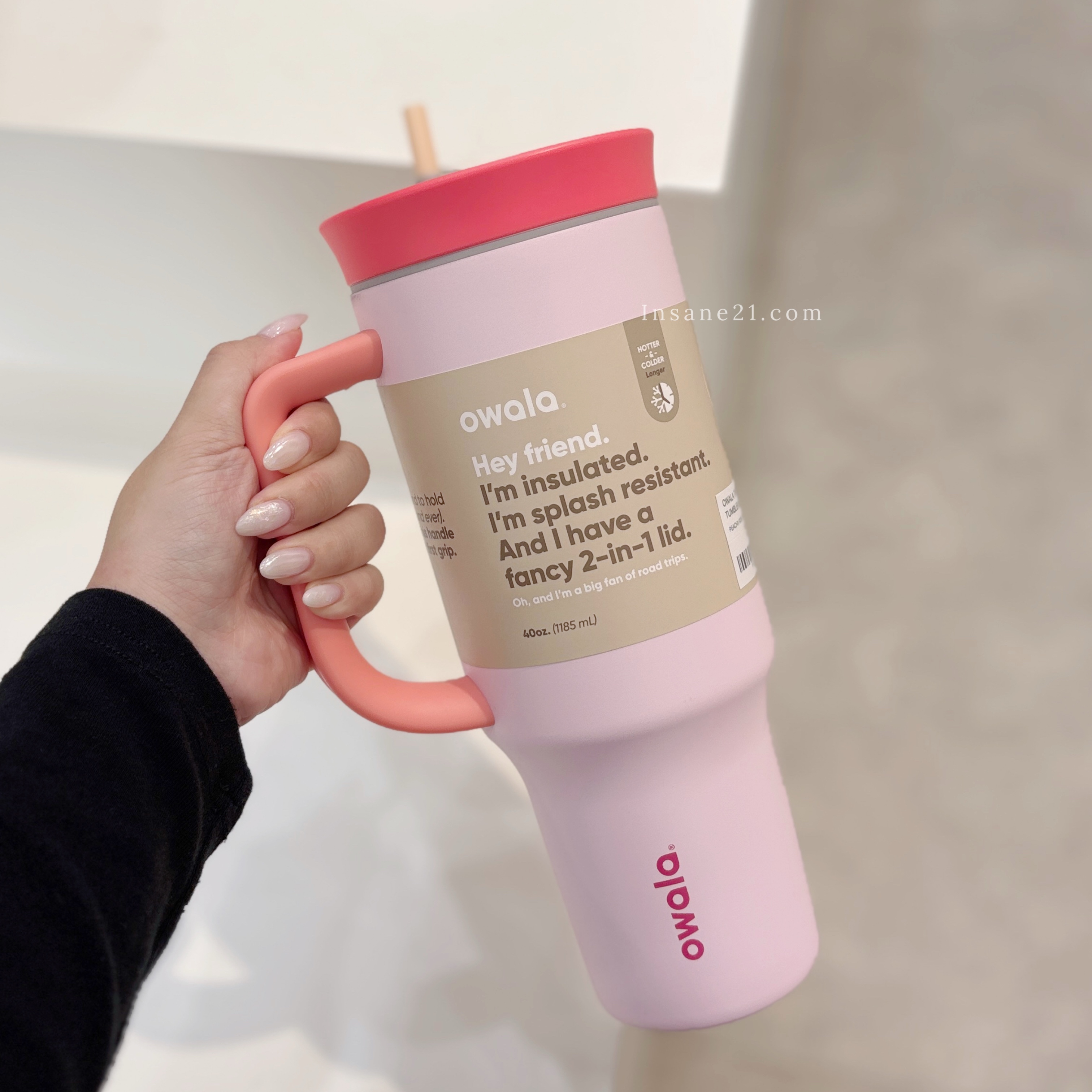 OWALA TRAVEL TUMBLER 不鏽鋼吸管杯 保溫杯 握把 隨行 40OZ 1185ML