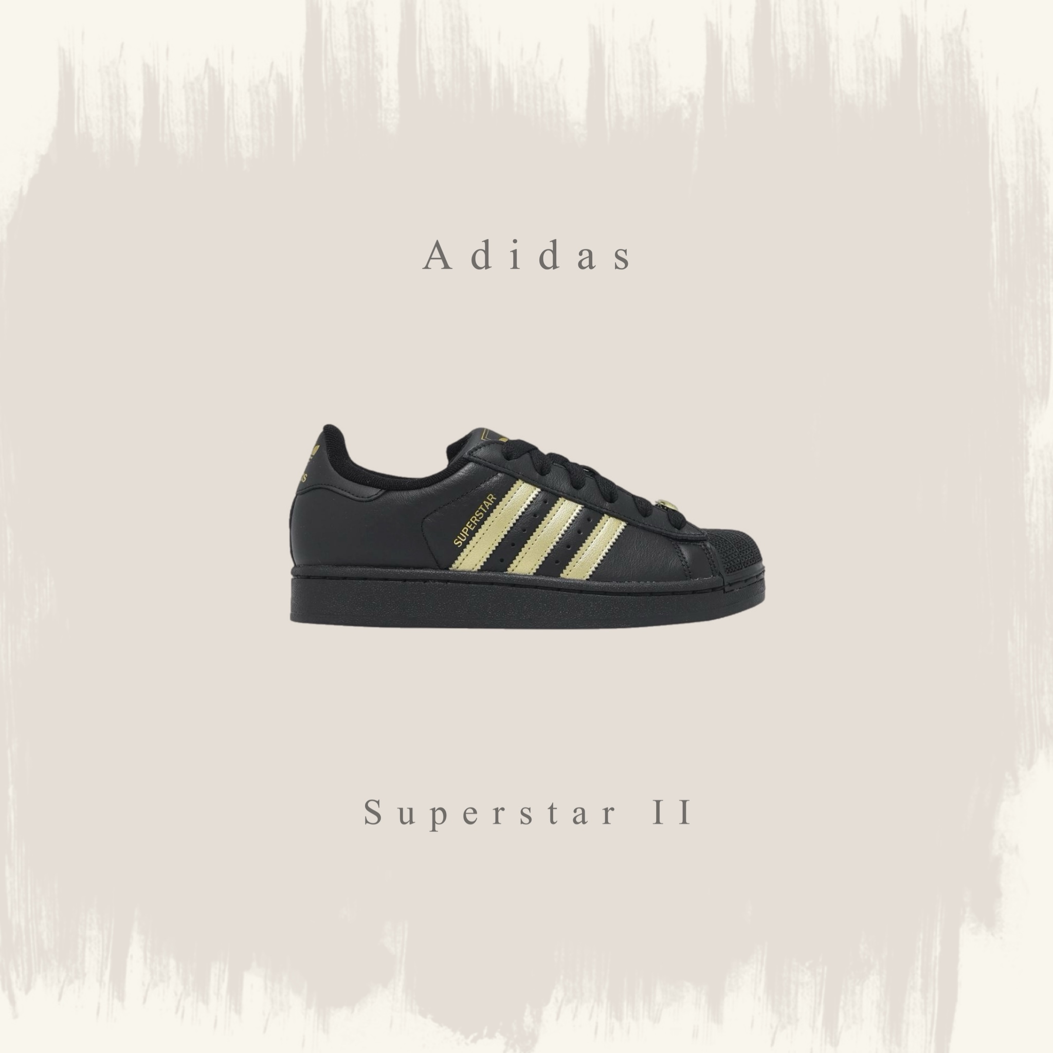 ADIDAS SUPERSTR II 黑金 黑黃 貝殼頭 休閒鞋 中性款 KJ3550