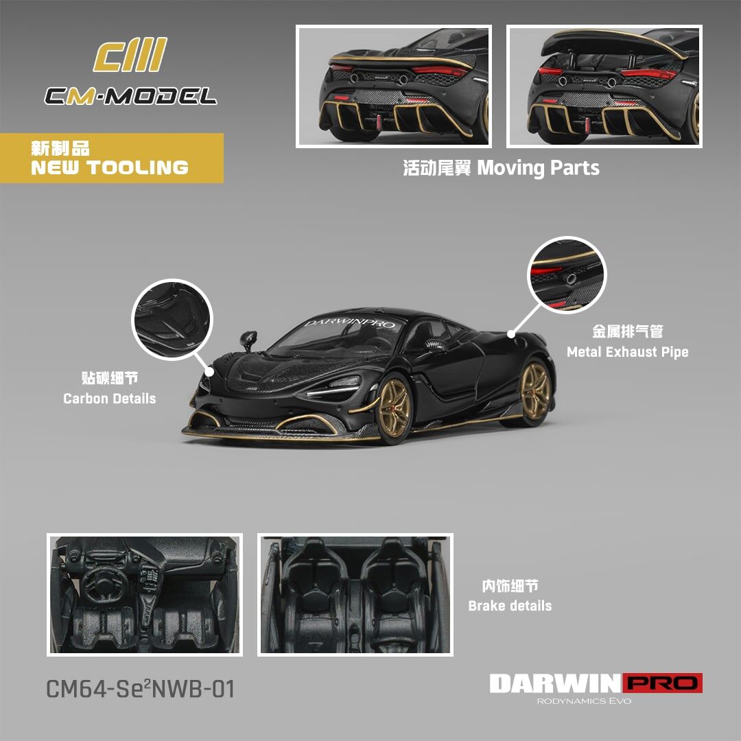 預訂 :1/64 CM Model DarwinPRO 720SE²NWB Matt Black (CM64-SeNWB-01)