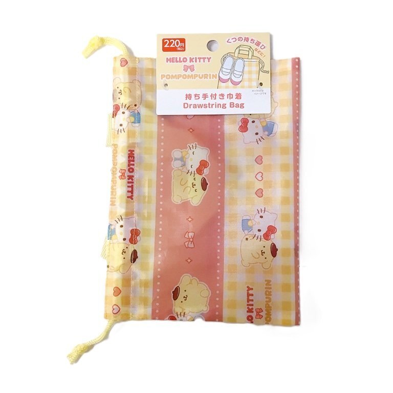 束口袋/附提把 Hello Kitty＆布丁狗 21×31×10cm