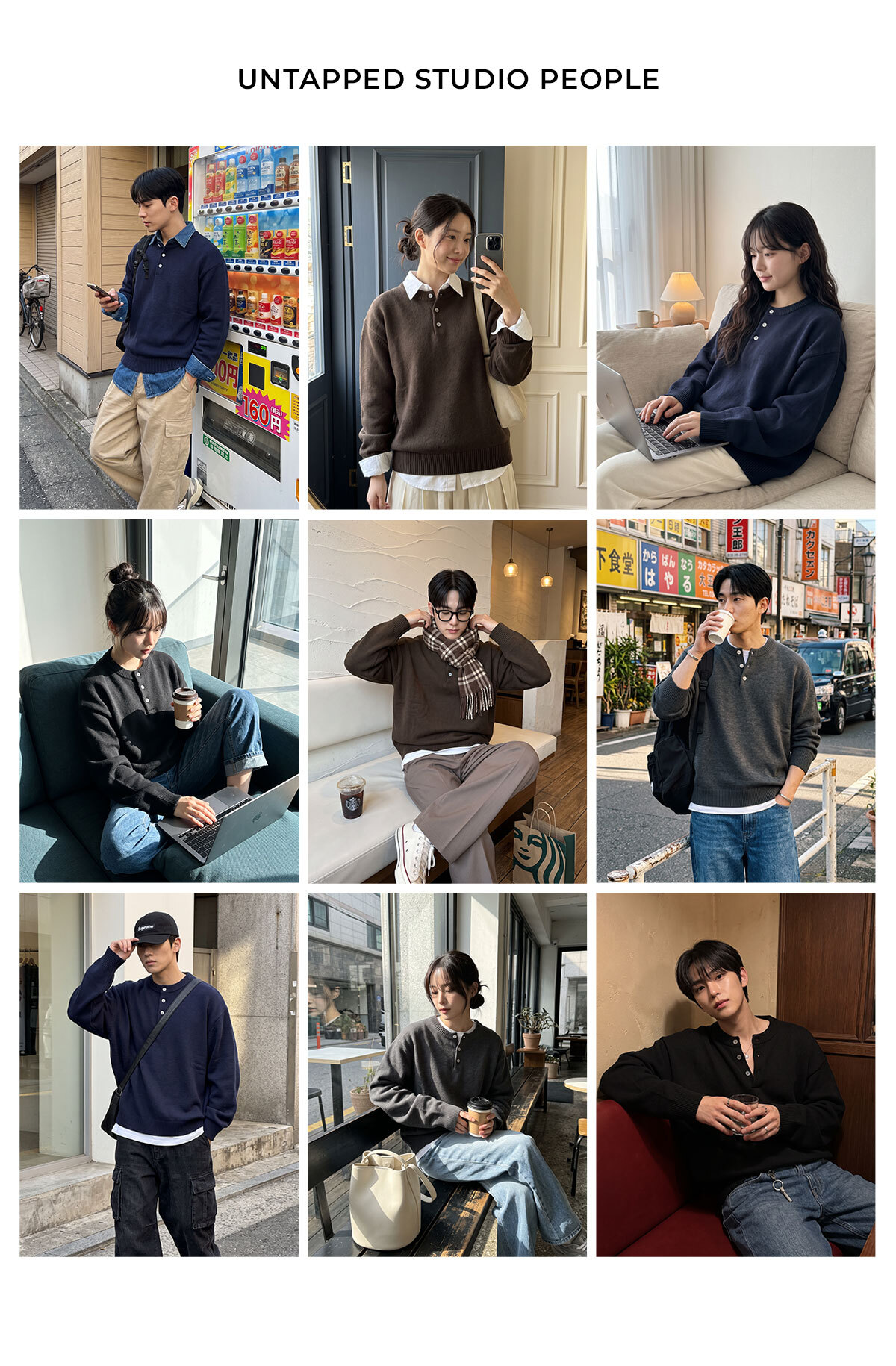 UNTAPPED STUDIO 圓領針織上衣 4色