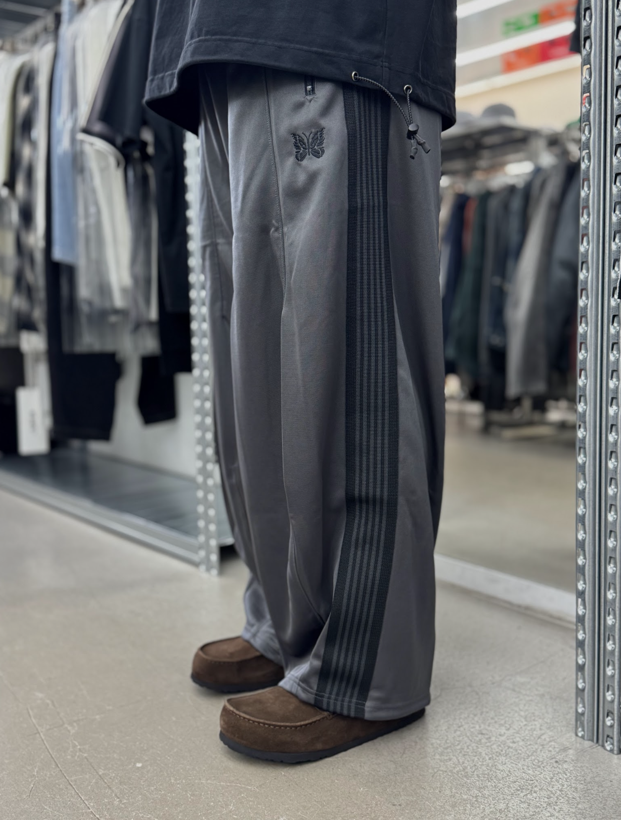 Needles Beaver H.D. Track Pants Poly Smooth - Charcoal | SX1582