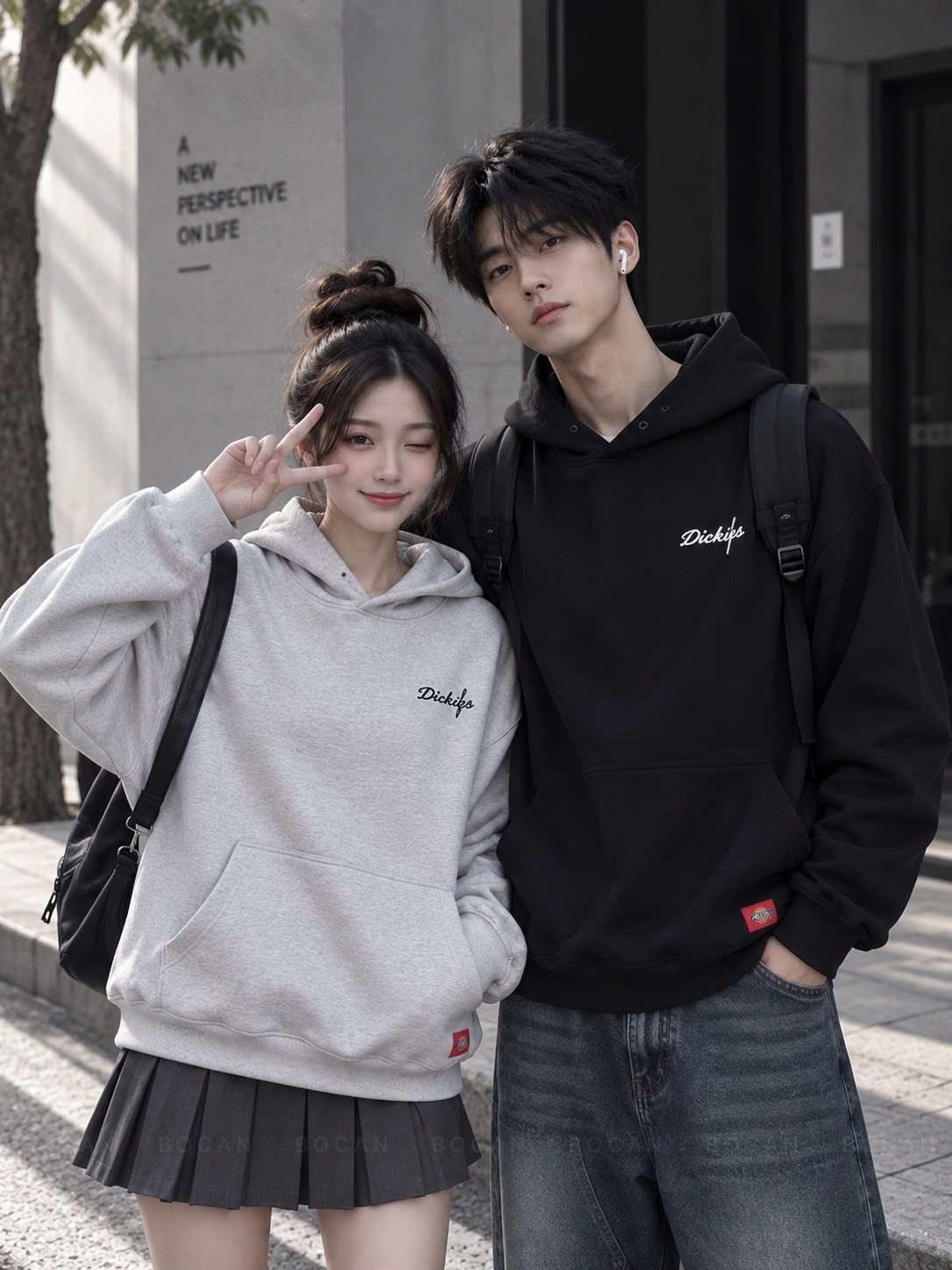 <情侶裝首選> DICKIES 美式復古 刺繡手寫 寬鬆連帽 帽T 男女同款