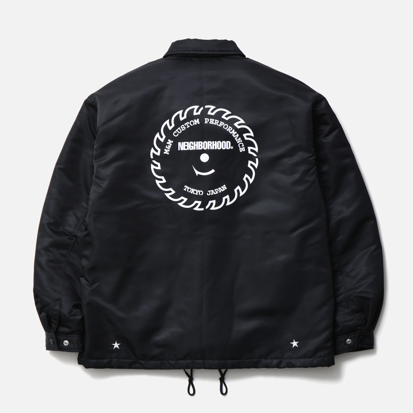 -(B6c)-NEIGHBORHOOD  NH X M&M . WINDBREAKER JACKET 聯名款 星星刺繡 長絨毛 教練外套 黑色-262TSMMN-JKM01