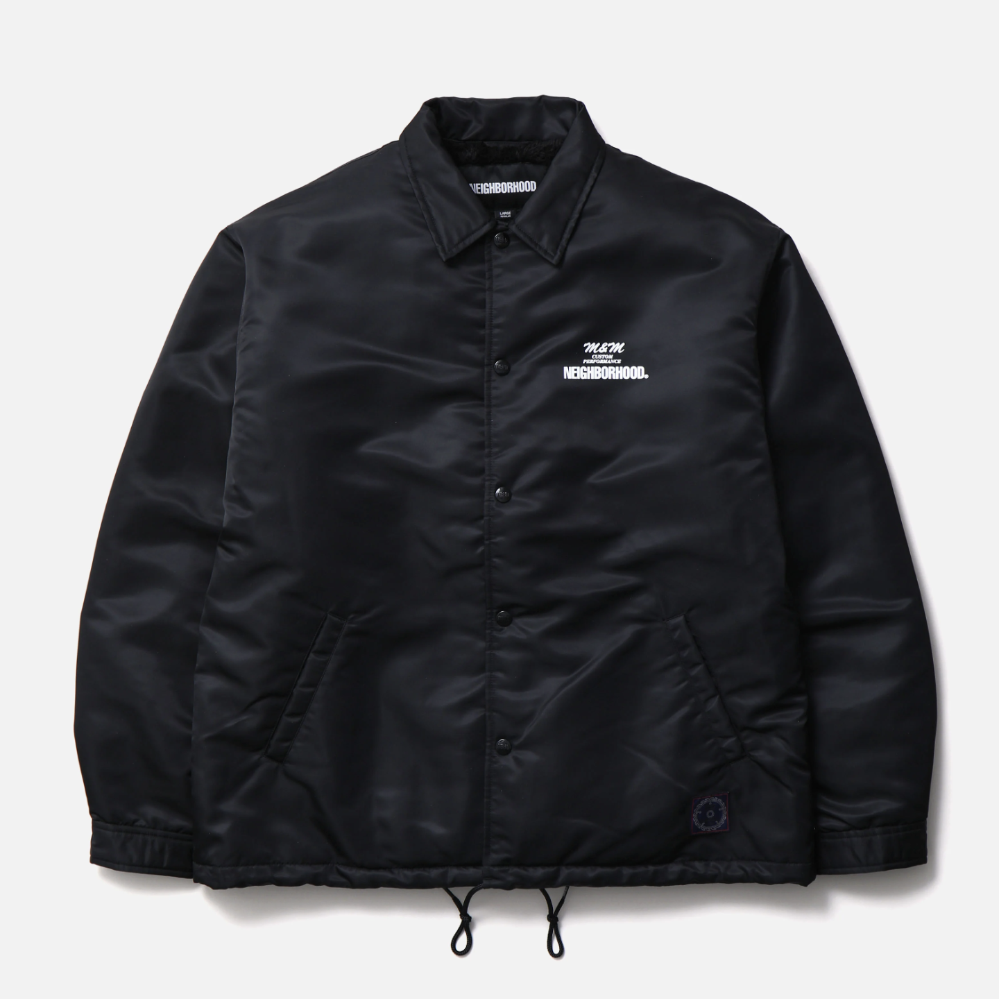 -(B6c)-NEIGHBORHOOD  NH X M&M . WINDBREAKER JACKET 聯名款 星星刺繡 長絨毛 教練外套 黑色-262TSMMN-JKM01