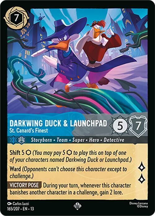 Attack of the Vine! - 165/207 Darkwing Duck & Launchpad - St. Canard's Finest SR