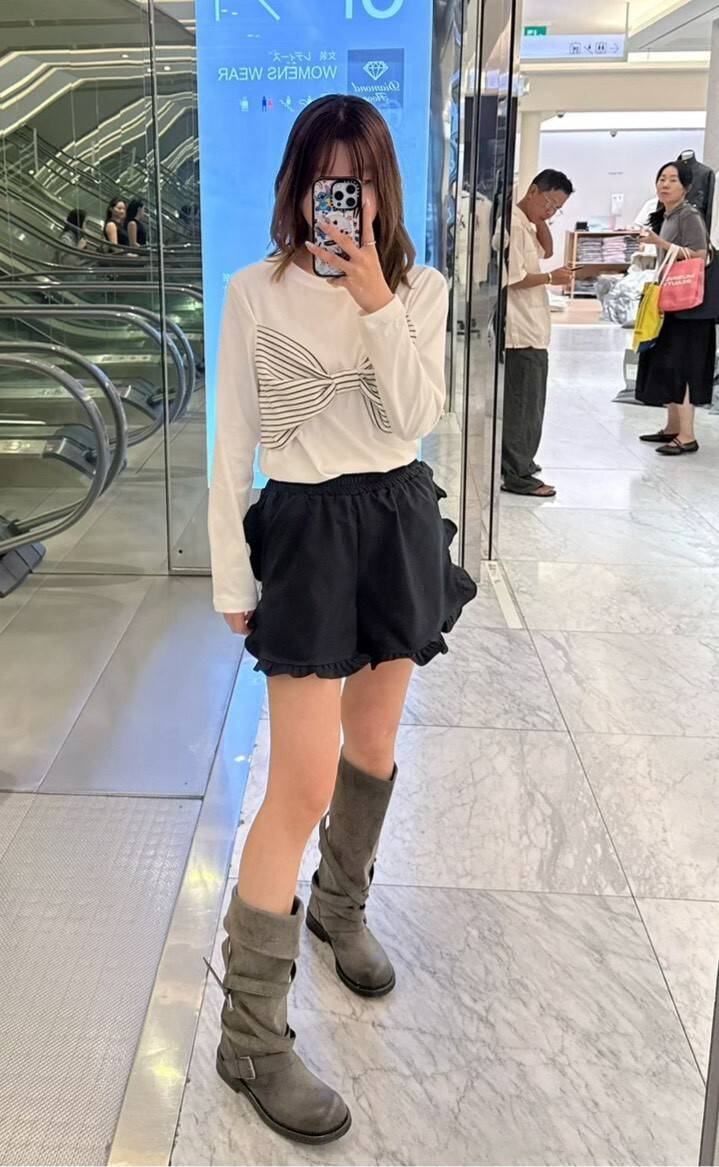 條紋蝴蝶結長袖T