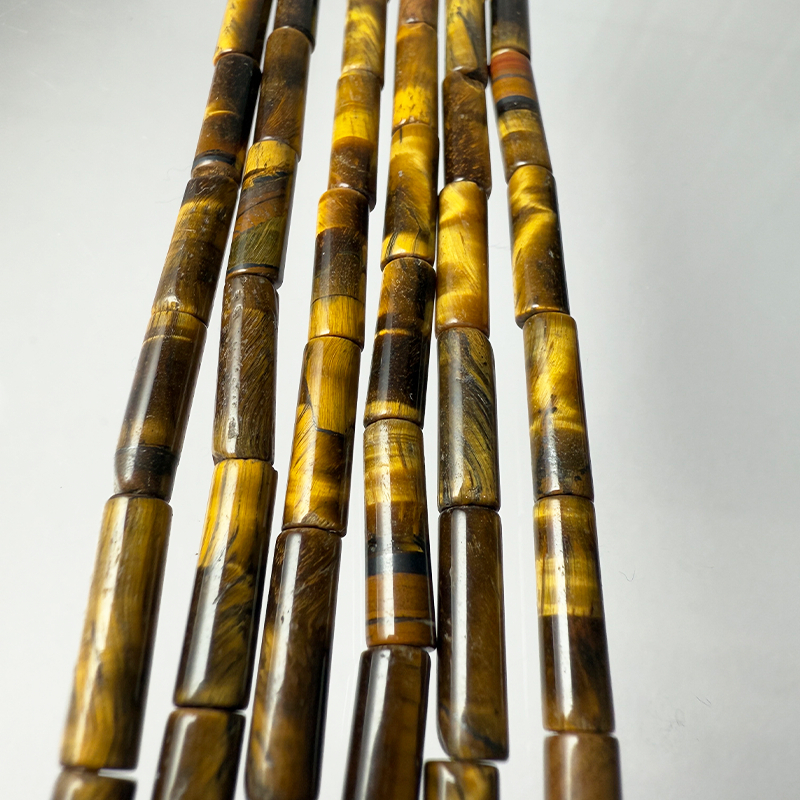 黃虎眼管珠 約4*13mm  條珠｜太陽神經叢・招財自信