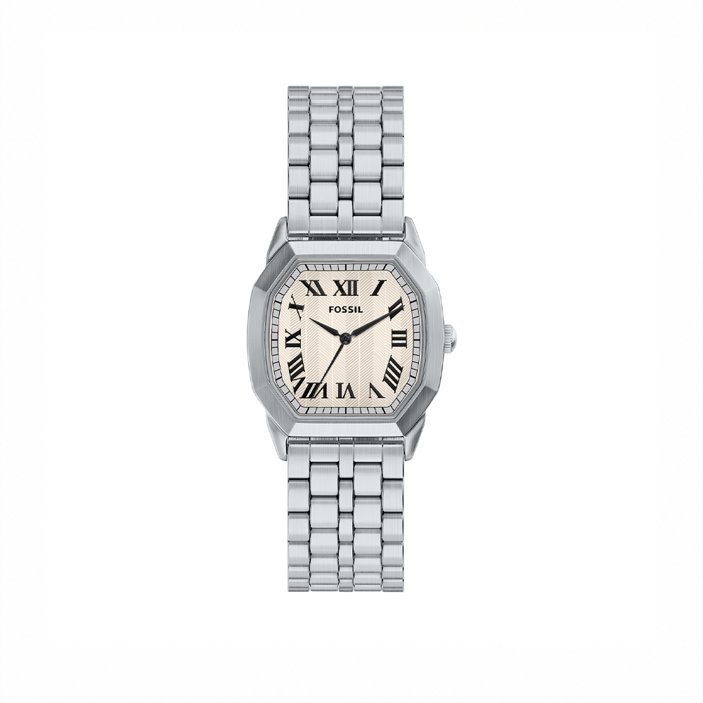 Harlow 紳士八芒羅馬數字手錶 銀色不鏽鋼錶帶 33 MM FS6211