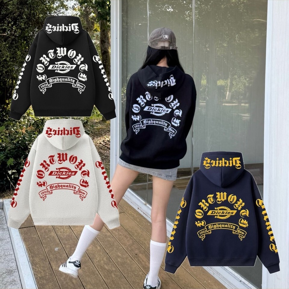 『預購商品』Dickies 美式重磅連帽外套 哥德字母植絨落肩寬版 DKU263MKJIIN-WP4