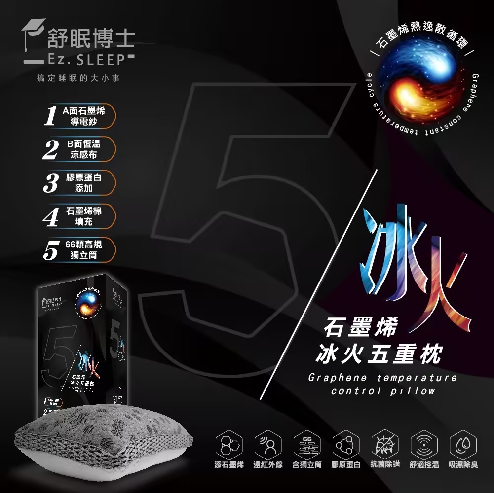 舒眠博士 石墨烯冰火五重枕 (Y22)