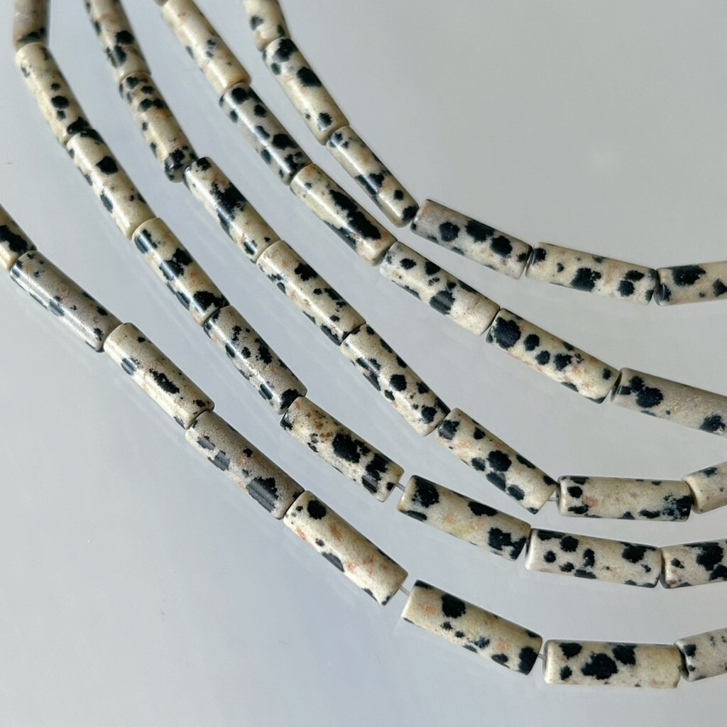 斑點 管珠 約4×13mm｜穩定守護・海底輪