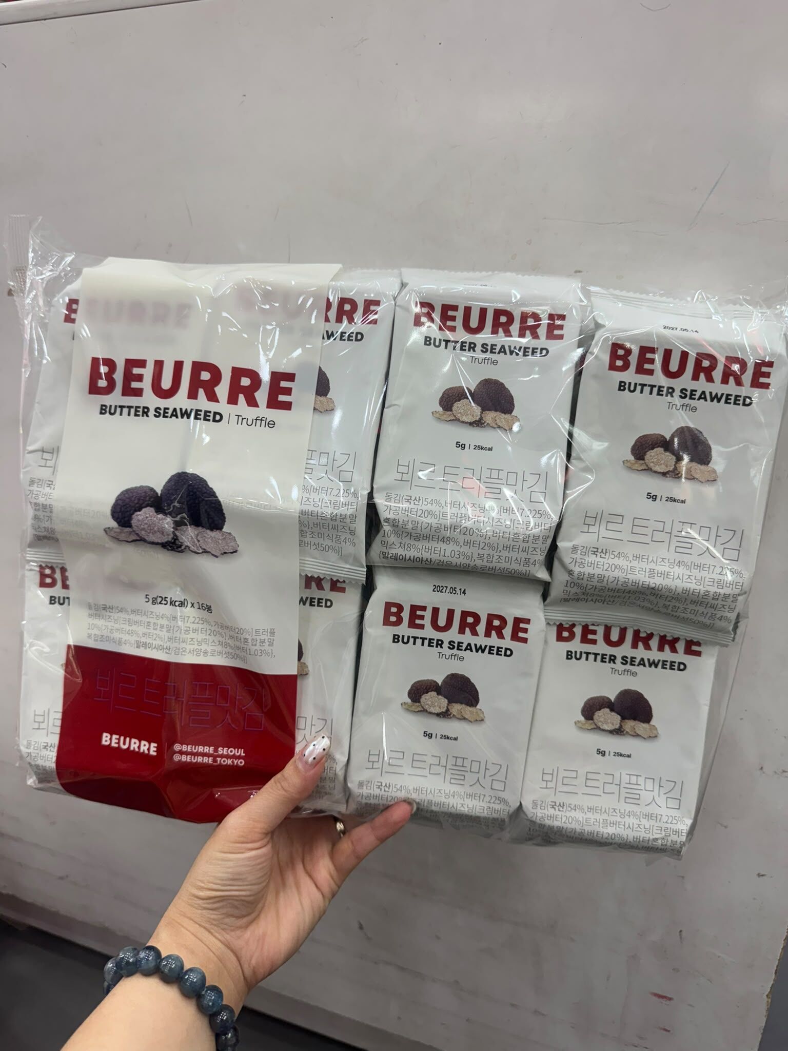 EQ35 韓國BEURRE黑松露奶油海苔16包裝 每小包約 5g $119