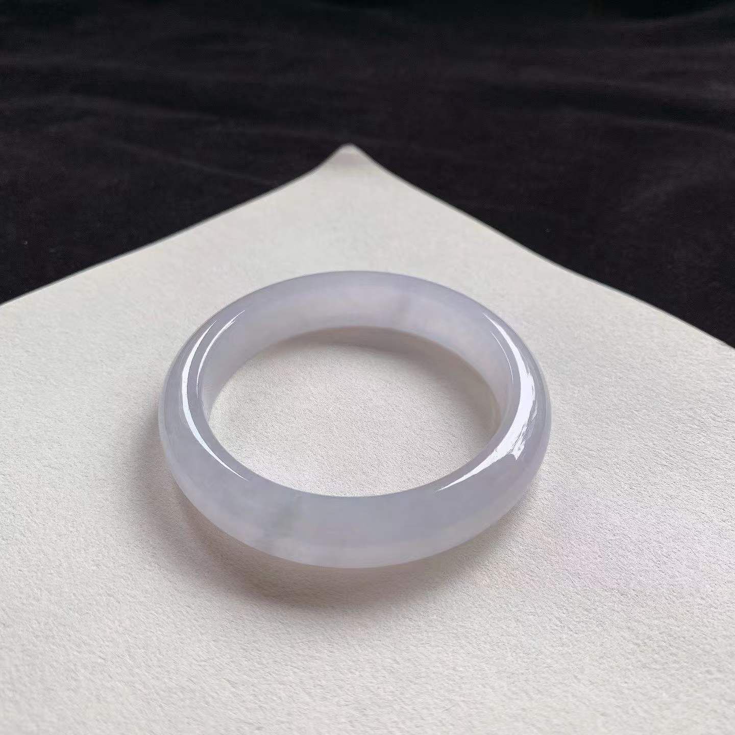8302333 51.5mm冰種白正圈翡翠手鐲 (50-52)