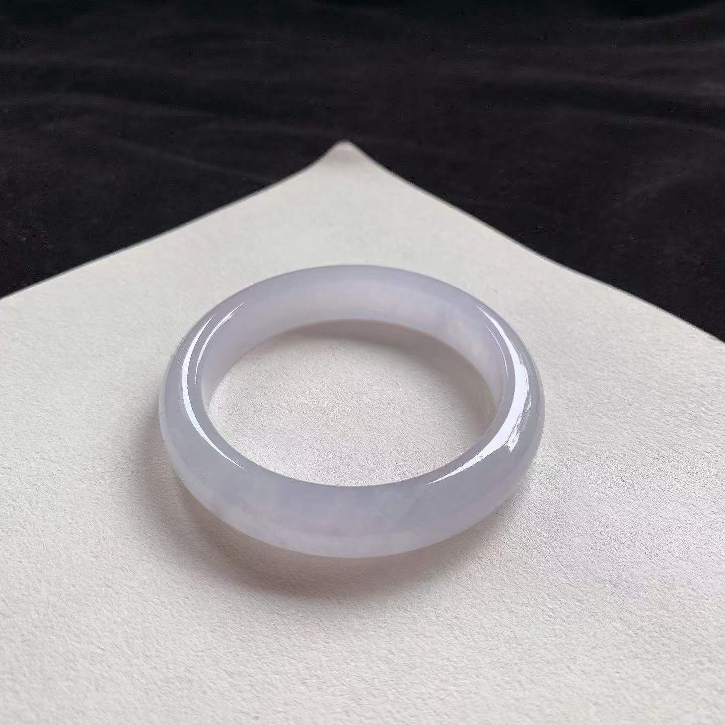 8302333 51.5mm冰種白正圈翡翠手鐲 (50-52)