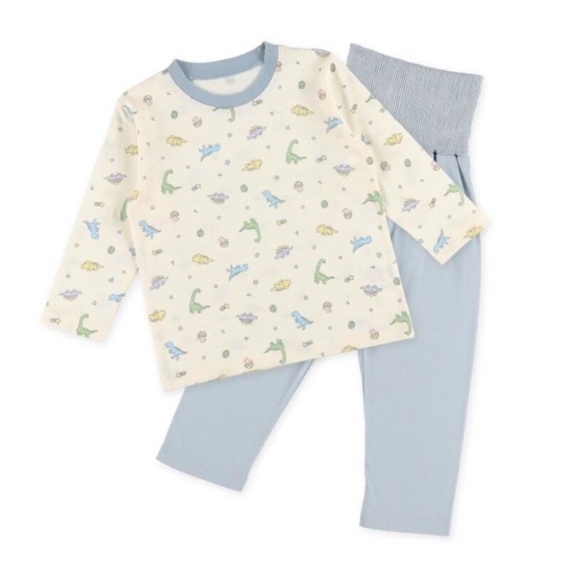 【Nishimatsuya】Baby 100% Cotton Dinosaur Planet Bellyband Pajama Set