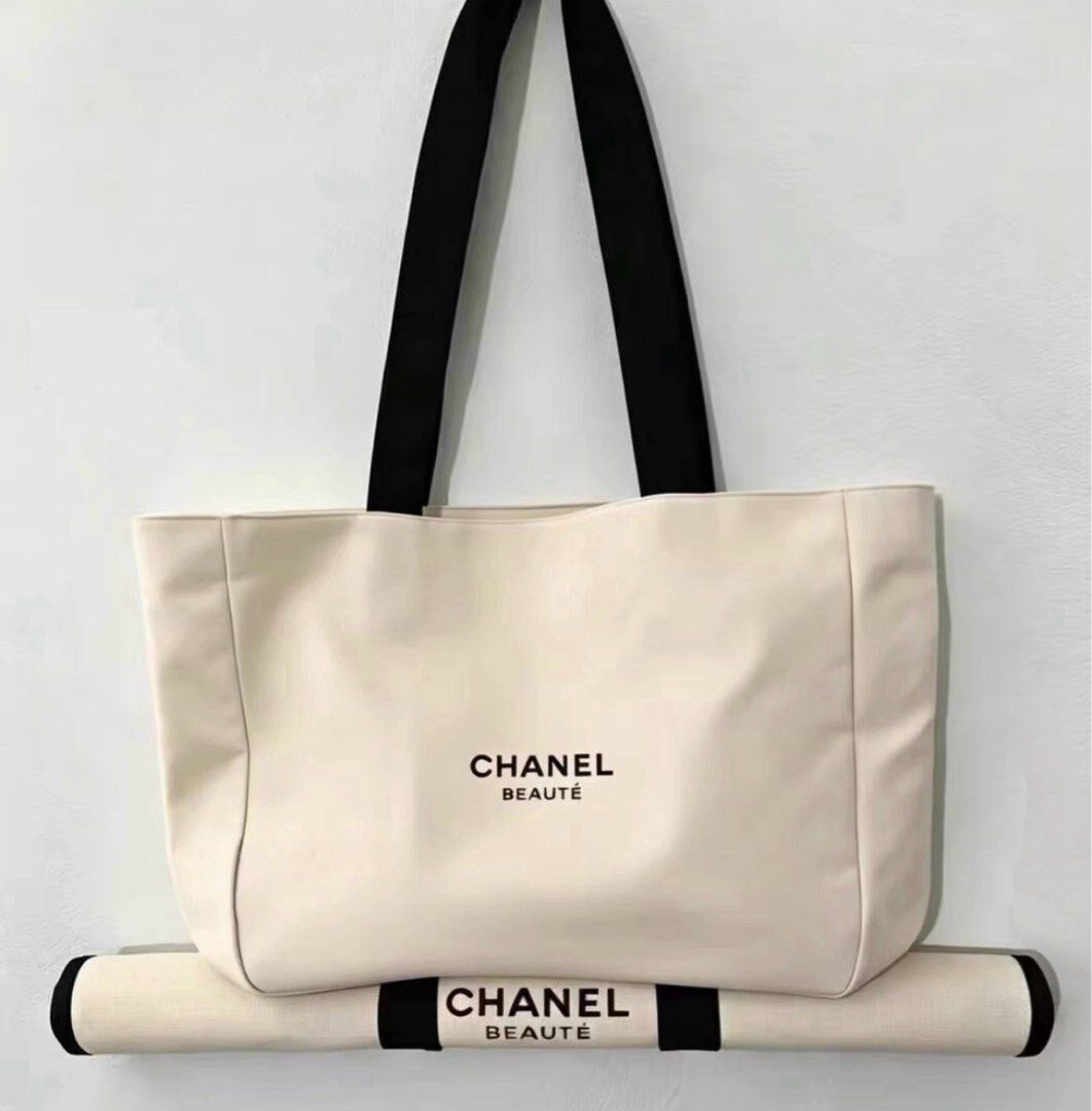 Chanel Beauty 2026 贈品米白色大Tote Bag+沙灘巾套裝