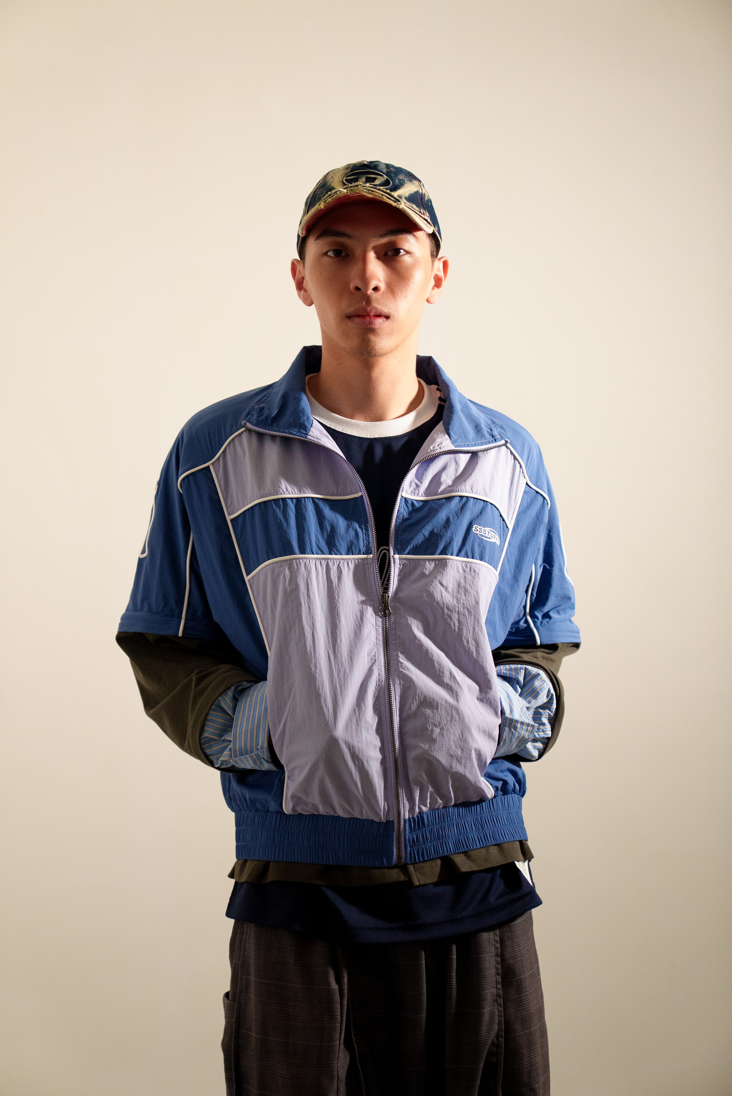 【Focus Store】現貨秒發 SSSTUFFF Detachable Layered Track Top "Purple" 藍紫色 寬鬆外套