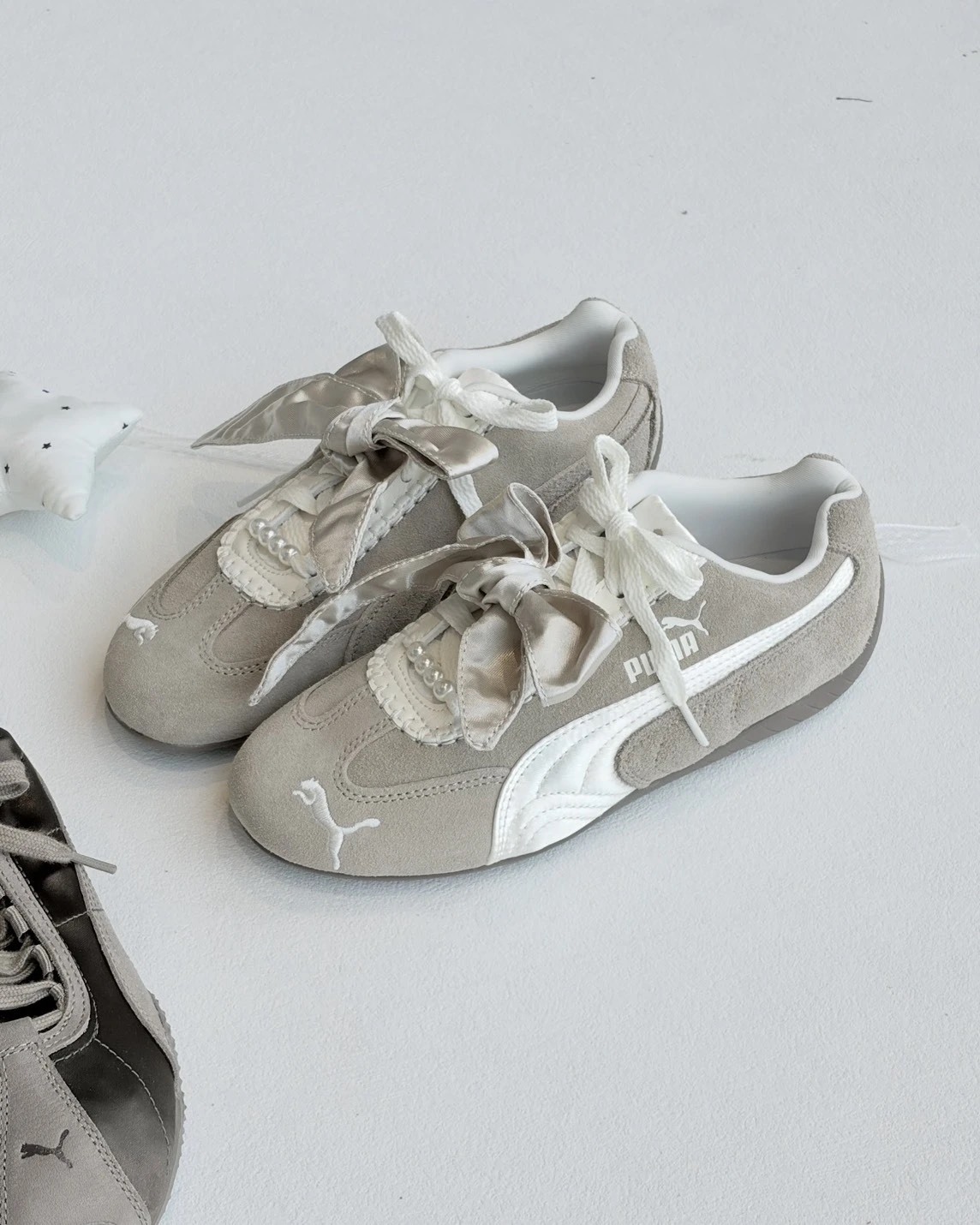 PUMA SPEEDCAT BLOOM 芭蕾 蝴蝶結 緞帶 珍珠 奶杏 賽車鞋